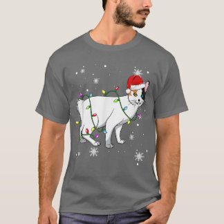 ボブテール日本のキャットクリスマスライトクリスマスca tシャツ