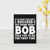 ボブネームパーソナライズされた誕生日おもしろい カード (黄色い花)