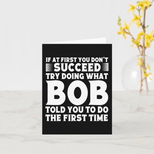 ボブネームパーソナライズされた誕生日おもしろい カード (黄色い花)