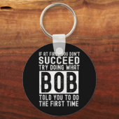 ボブネームパーソナライズされた誕生日おもしろい キーホルダー (正面)
