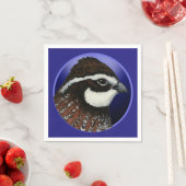 ボブホワイトウズラ頭の円 スタンダードカクテルナプキン (インサイチュ)