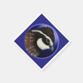 ボブホワイトウズラ頭の円 スタンダードカクテルナプキン (角)