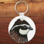 ボブホワイトウズラ頭 キーホルダー (正面)