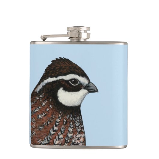 ボブホワイトウズラ頭 フラスク (正面)