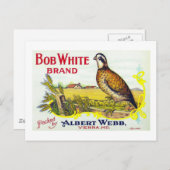「ボブホワイトパンプキンブランド缶詰ラベル」カード ポストカード (正面/裏面)