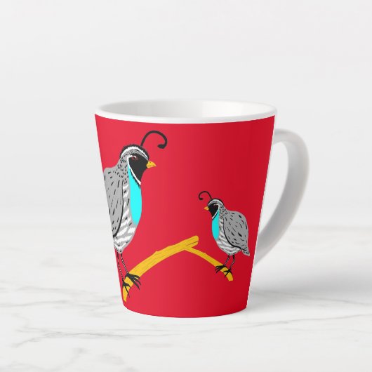 ボブホワイトブルーのスロートウズイルサンダー_コーブ カフェラテマグ (右アングル)