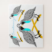 ボブホワイトブルーのスロートウズイルサンダー_コーブ ジグソーパズル (縦)