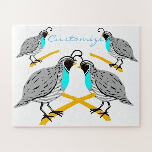 ボブホワイトブルーのスロートウズイルサンダー_コーブ ジグソーパズル (横)