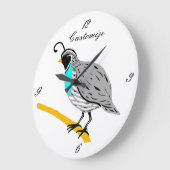 ボブホワイトブルースロートのウズラの雷_コーブ ラージ壁時計 (傾斜)