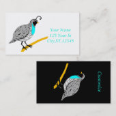 ボブホワイトブルースロートのウズラの雷_コーブ 名刺 (正面/裏面)