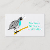 ボブホワイトブルースロートのウズラの雷_コーブ 名刺 (正面)