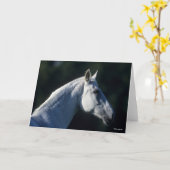 ボブラングリシュ |グレーの温血立ち上がりヘッドショット カード (黄色い花)