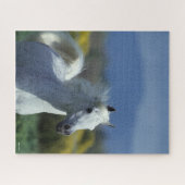 ボブラングリシュ |グレーアラブのヘッドショット ジグソーパズル (横)