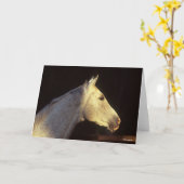 ボブラングリシュ |グレー・サラブレッド・スタリオン岬 カード (黄色い花)
