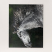 ボブラングリシュ |ダップルグレー・アンダルシアンのヘッドショット ジグソーパズル (縦)