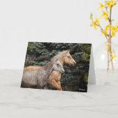 ボブラングリシュ |バシキルの巻き毛馬2頭 カード (黄色い花)