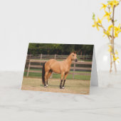 ボブラングリシュ |バックスキン四分の馬の立ち カード (黄色い花)