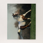 ボブラングリシュ |ピントのアラブのたてがみと尾が流れる ジグソーパズル (縦)