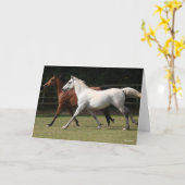 ボブラングリシュ |二人のアラブ人馬が一緒に走る カード (黄色い花)