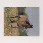 ボブラングリシュ |四分ランニングの馬の花 ジグソーパズル (横)