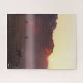 ボブラングリシュ |日の出でアラブの馬が放牧 ジグソーパズル (横)