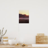 ボブラングリシュ |日の出でアラブの馬が放牧 ポスター (キッチン)