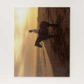 ボブラングリシュ |日没の馬と乗り手ビーチ ジグソーパズル (縦)