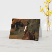 ボブラングリシュ |栗のサラブレッド・ヘッドショット カード (黄色い花)