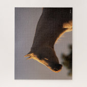 ボブラングリシュ |灰色のアラブ人が逆光で立つヘッドショット ジグソーパズル (縦)