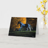 ボブラングリシュ |絵を描馬ランニングの秋 カード (黄色い花)