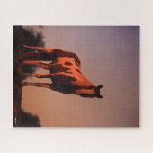 ボブラングリシュ 絵を描|日の入り時に立つ馬 ジグソーパズル (横)