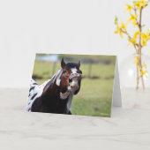 ボブラングリシュ | 絵を描 Horse Stallion Flehmen カード (黄色い花)