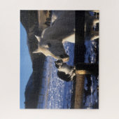 ボブラングリシュ |雪の中の馬と猫 ジグソーパズル (縦)