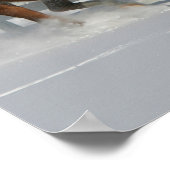 ボブラングリシュ |雪の中ランニングの栗の馬の馬 ポスター (角)