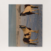 ボブラングリシュ |雪絵を描の中に2頭の馬 ジグソーパズル (縦)