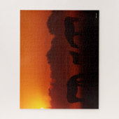 ボブラングリシュ | 3頭の馬が日没に放牧 ジグソーパズル (縦)