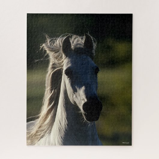 ボブラングリシュ | Gray Andalucianヘッドショットバックライト ジグソーパズル (縦)