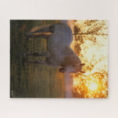 ボブラングリシュ | Gray Percheron Stiting In Sunset ジグソーパズル (横)