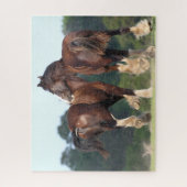 ボブラングリシュ | Shire Horsesランニングの背面 ジグソーパズル (縦)