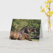 ボブラングリシュ | Two Brown Andalucian Horses ランニング's カード (黄色い花)