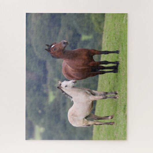 ボブラングリシュ Welsh Pony MareとFoal Standing ジグソーパズル (縦)