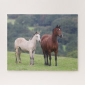ボブラングリシュ Welsh Pony MareとFoal Standing ジグソーパズル (横)