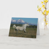 ボブラングリスグレイランニングアラブの山の背景 カード (黄色い花)