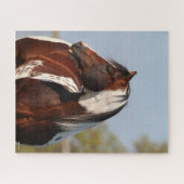 ボブラングリストビアーノ絵を描ホーススタリオンヘッドショット ジグソーパズル (横)