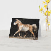 ボブラングリッシュバシュキルカーリーホーススタリオン歩く カード (黄色い花)