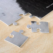 ボブラングリッシュブラックアンドホワイトジプシーヴァンナーヘッドショット ジグソーパズル (側面)