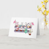 ボブルヘッドねこバンド カード (黄色い花)