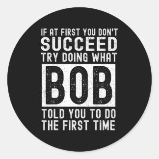 ボブ名パーソナライズされた誕生日おもしろいクリスマス ラウンドシール