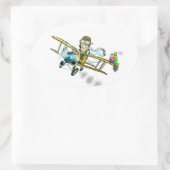 ボブ巡業者および鳥 楕円形シール (バッグ)