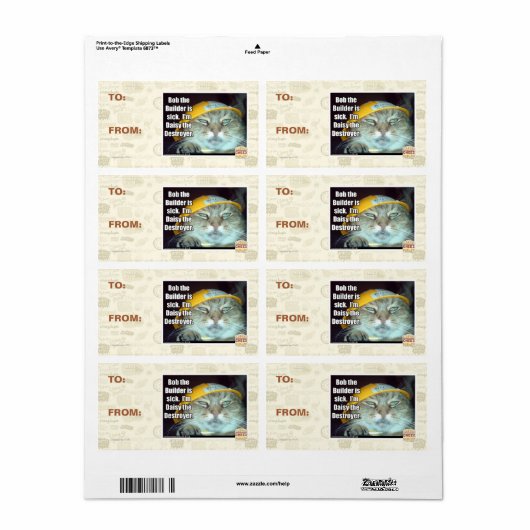 ボブ建築士は病気だ ラベル (フルシート)